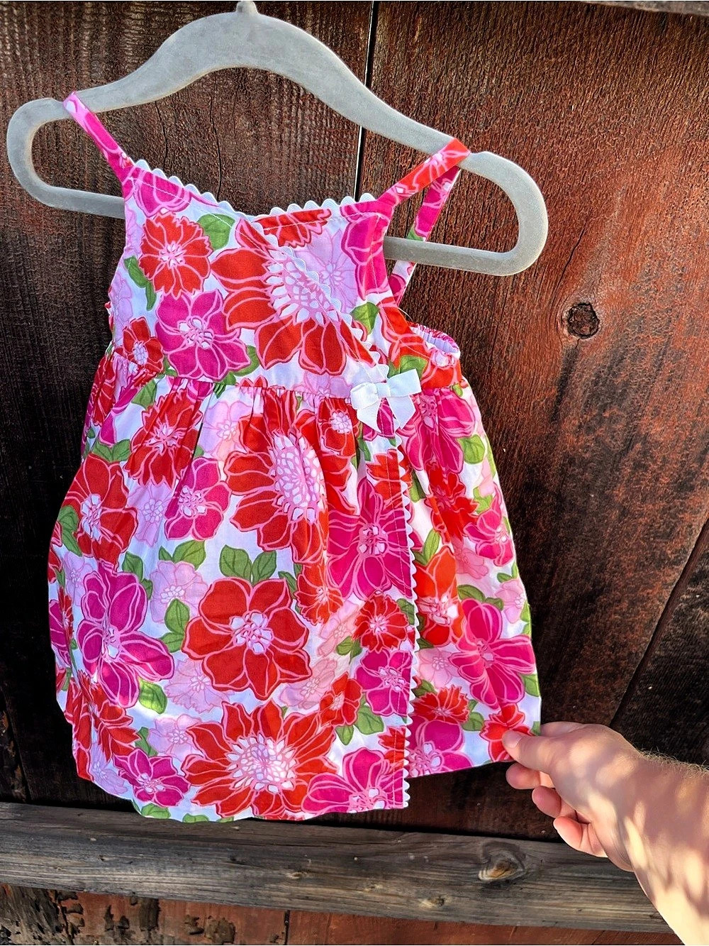Gymboree Floral Baby Dress Pink & Red 12-18 Months